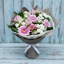 Букет цветов из:  Герберы, Альстромерии и Хризантемы в Васильево