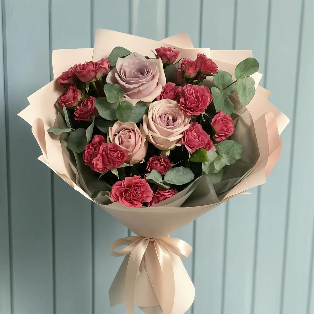 Букет цветов из: Гвоздики и Розы в Васильево