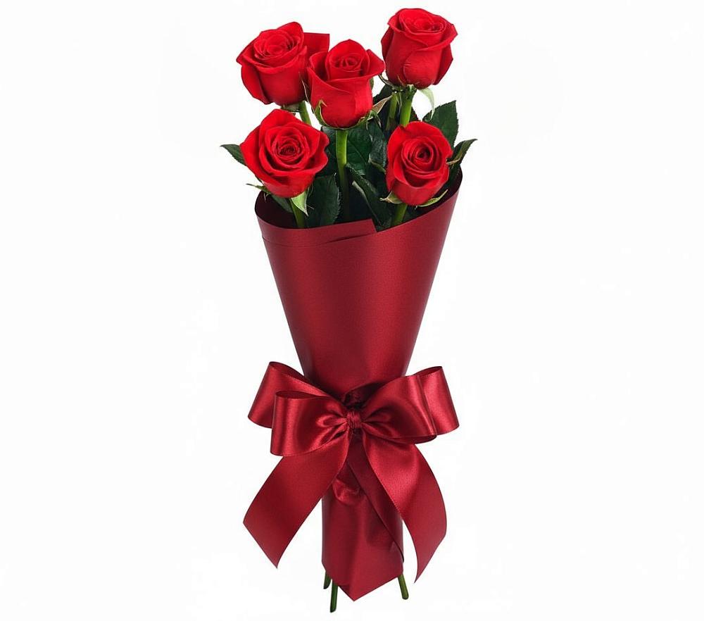 Букет 5 Красных роз Эдлесс Лав в Васильево