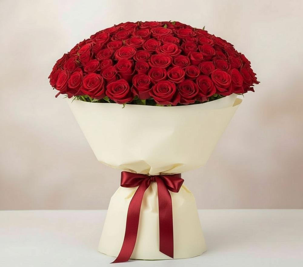 Букет 101 Красная роза Милано в Васильево