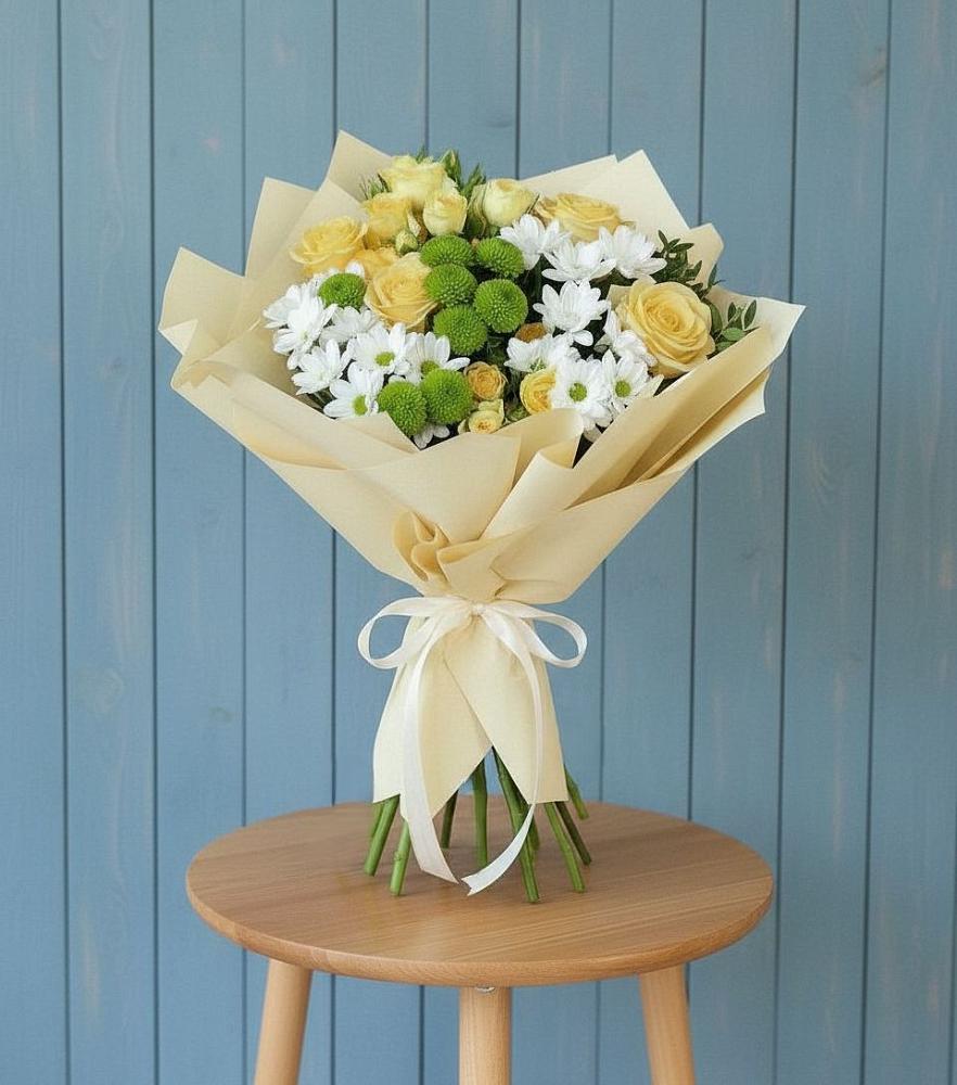 Букет цветов из: Хризантемы и Розы в Васильево