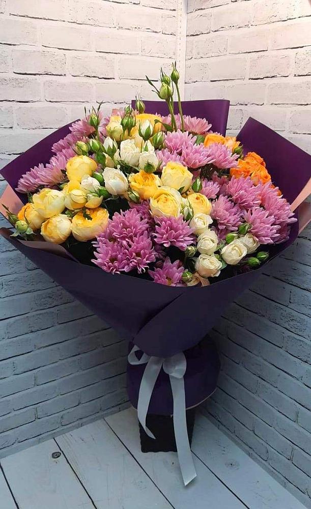 Букет цветов из: Хризантемы и Розы в Васильево