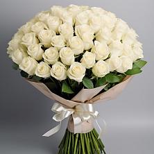 Букет 101 беля роза Белоснежка в Васильево