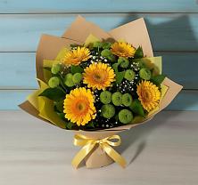 Букет цветов из:  Герберы и Хризантемы в Васильево