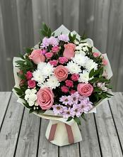 Букет цветов из:  Альстромерии, Гвоздики, Розы и Хризантемы #REPLACE_PRED# Васильево