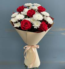 Букет цветов из:  Розы и Хризантемы в Васильево