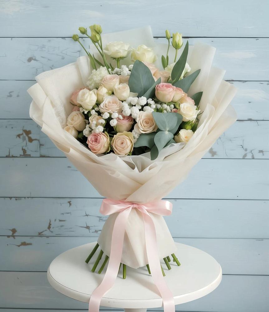 Букет цветов из: Розы и Лизиантусы в Васильево