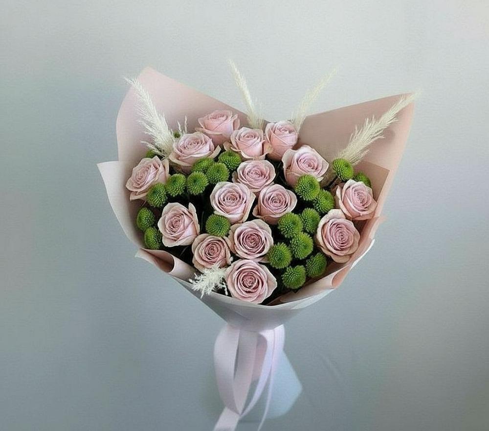 Букет цветов из: Розы и Хризантемы в Васильево