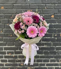 Букет цветов из:  Герберы и Хризантемы в Васильево