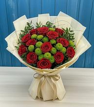 Букет цветов из:  Розы и Хризантемы в Васильево