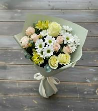 Букет цветов из:  Альстромерии, Розы и Хризантемы в Васильево